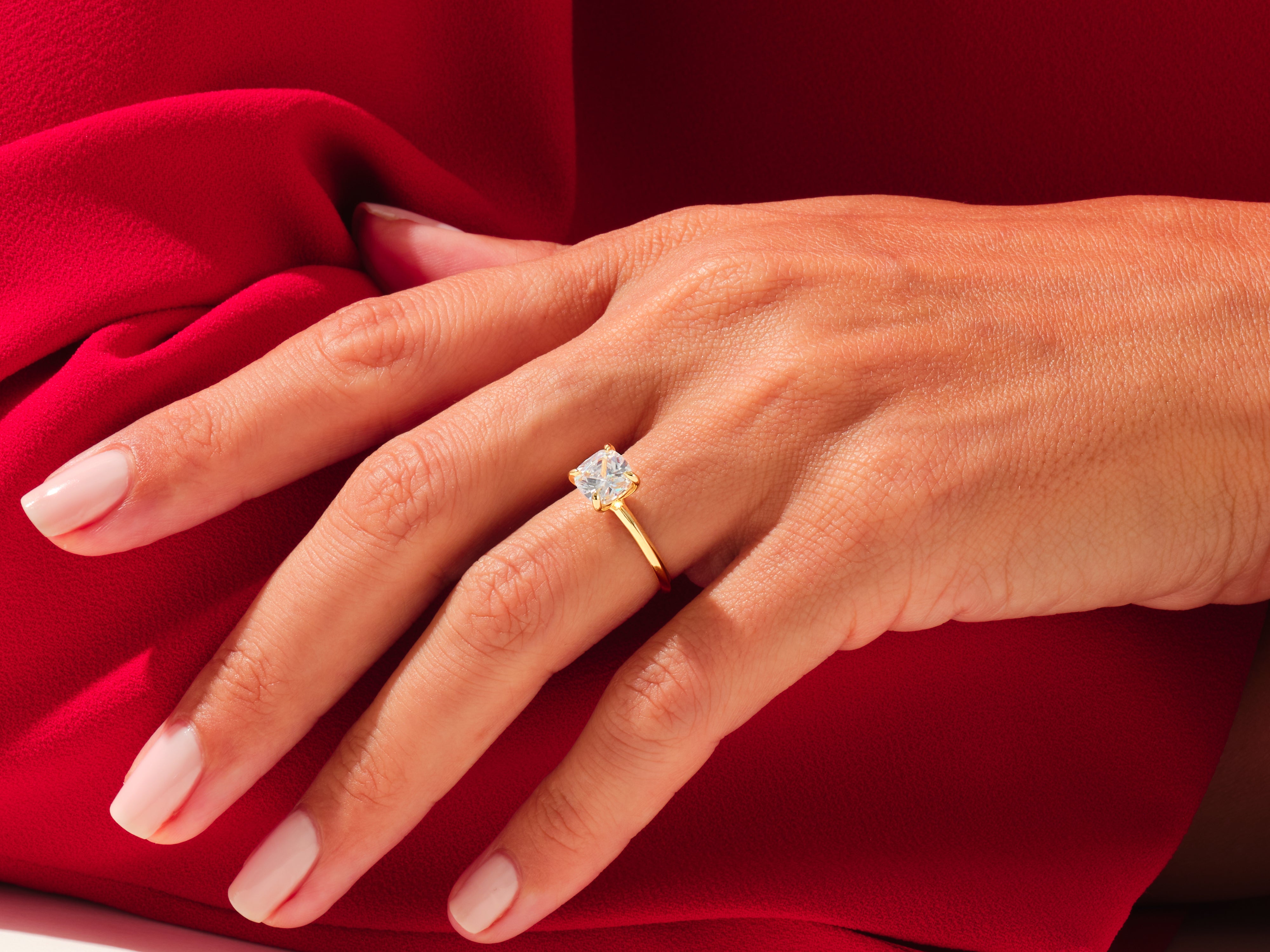 Knife Edge Cushion Engagement Ring