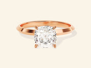 Knife Edge Cushion Engagement Ring