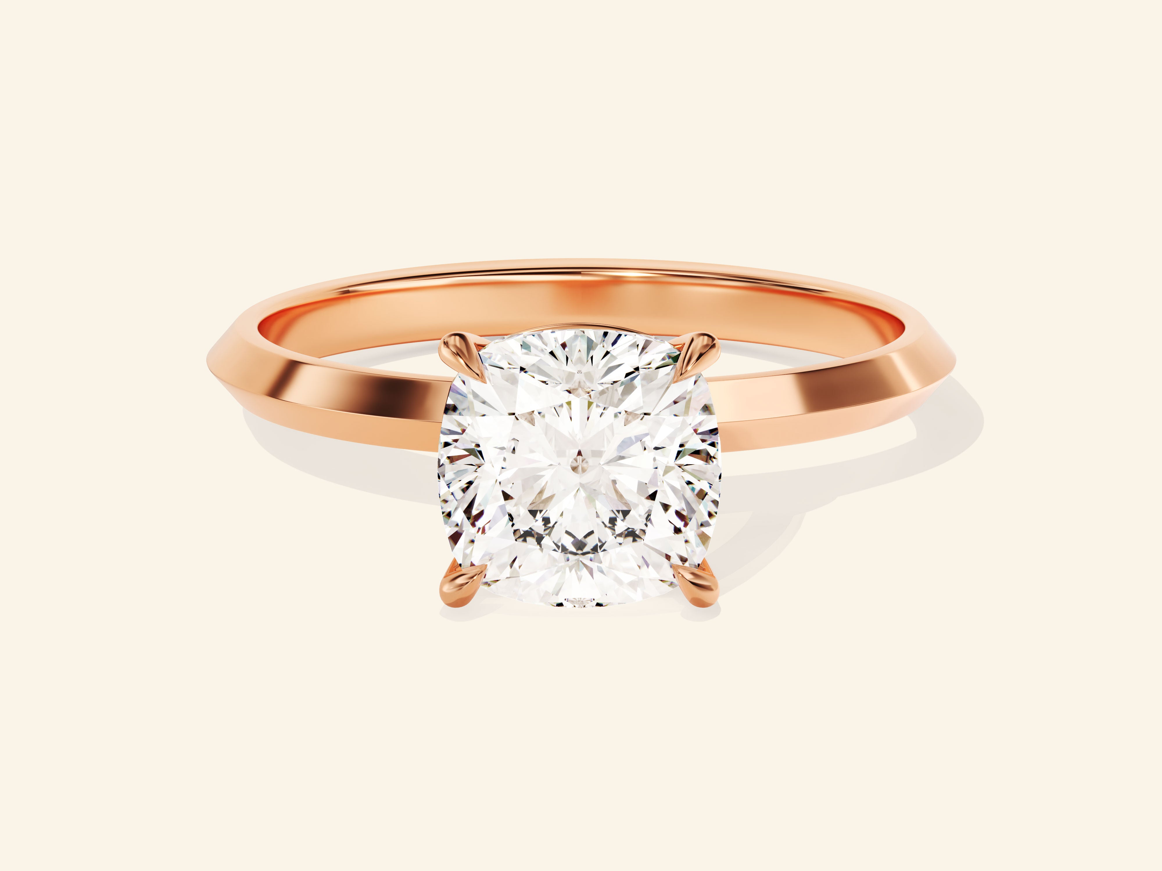Knife Edge Cushion Engagement Ring