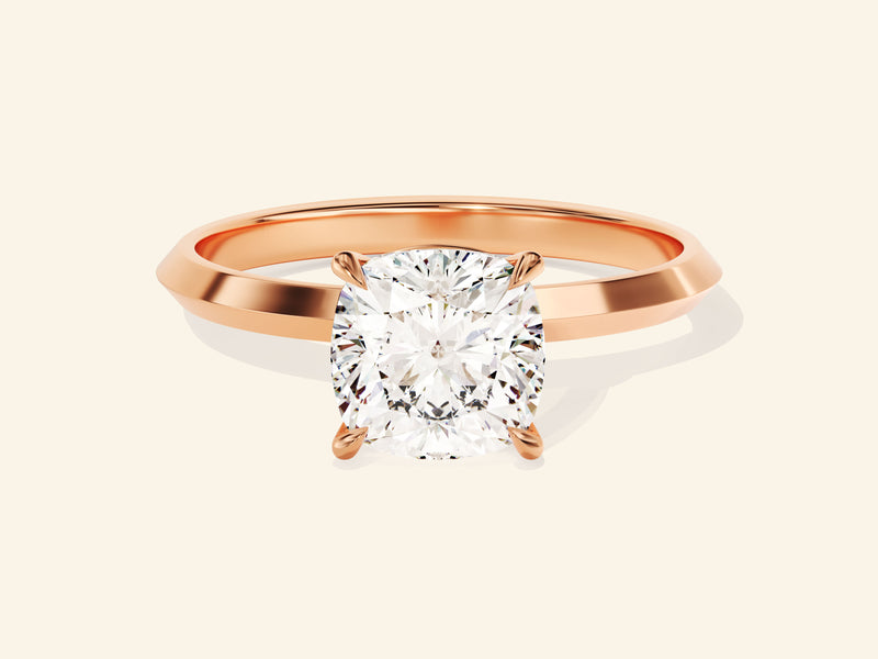 Knife Edge Cushion Engagement Ring