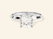 Knife Edge Cushion Engagement Ring