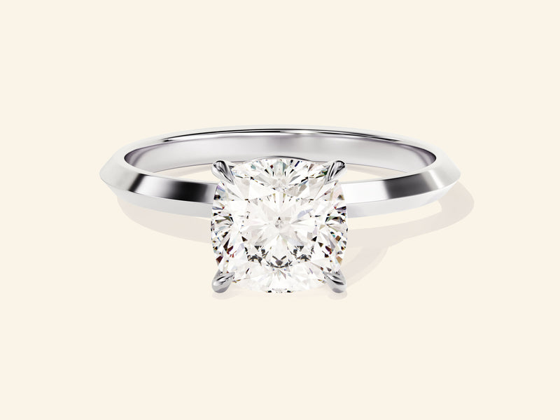 Knife Edge Cushion Engagement Ring