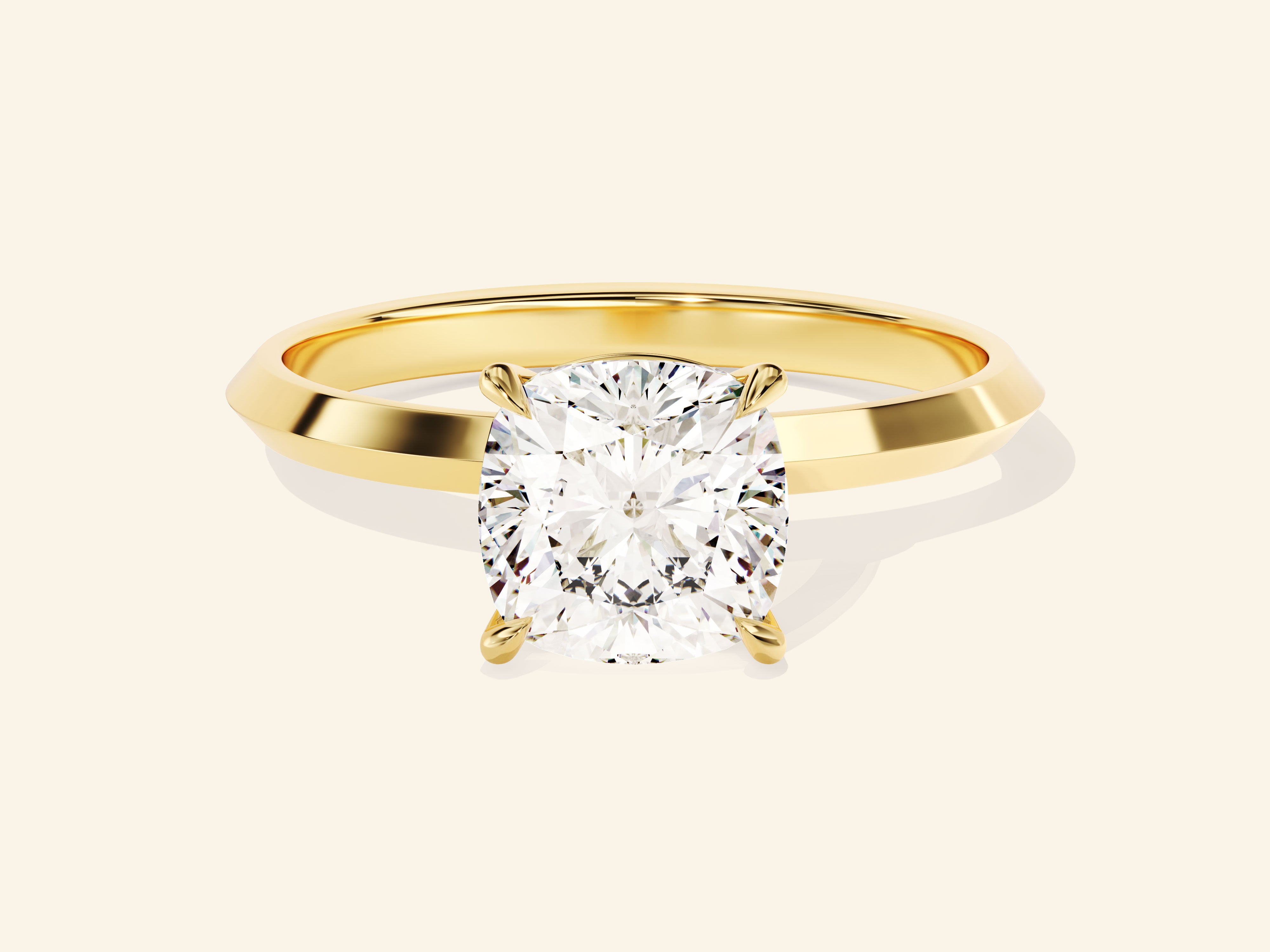 Knife Edge Cushion Engagement Ring