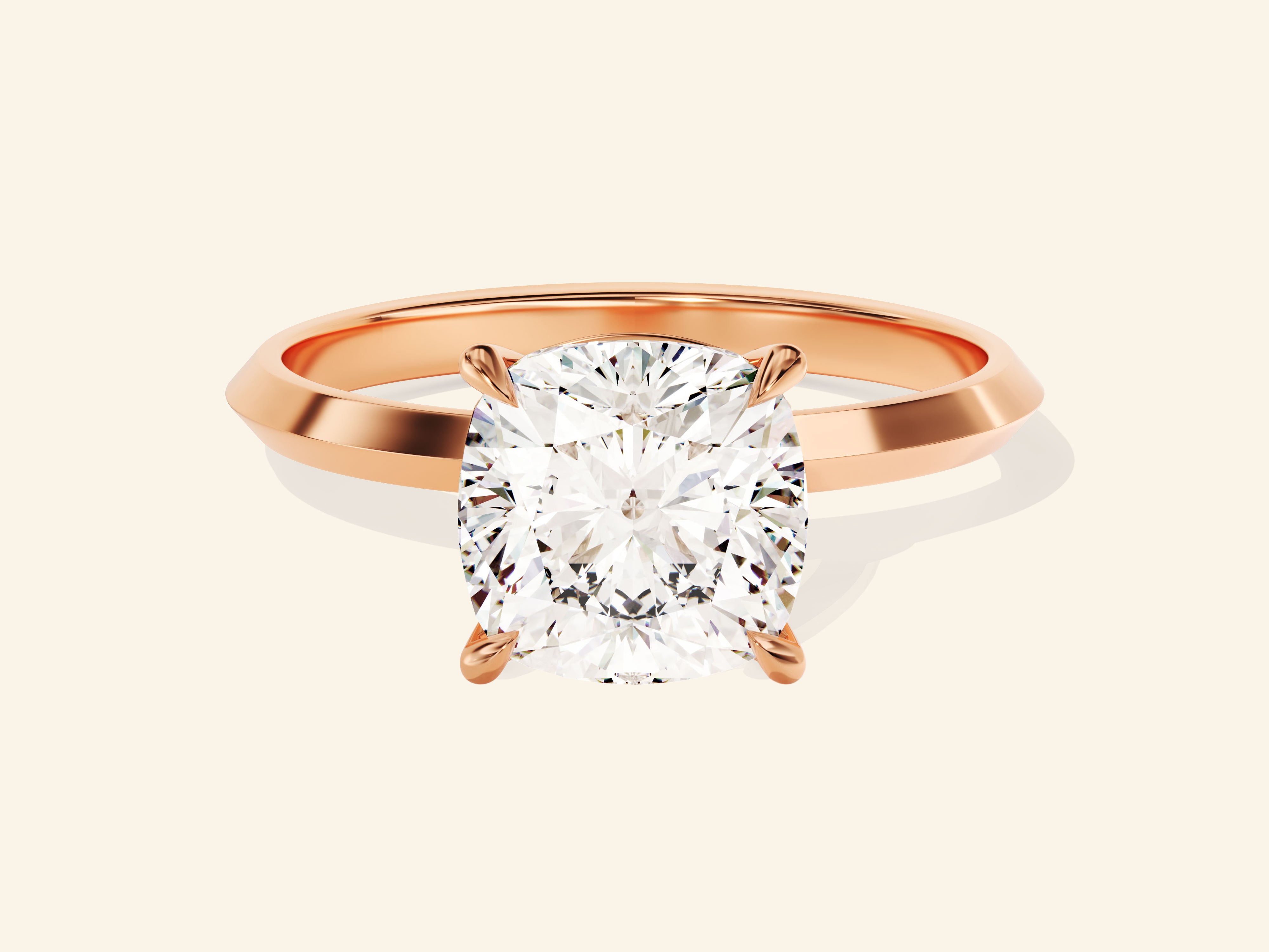 Knife Edge Cushion Engagement Ring