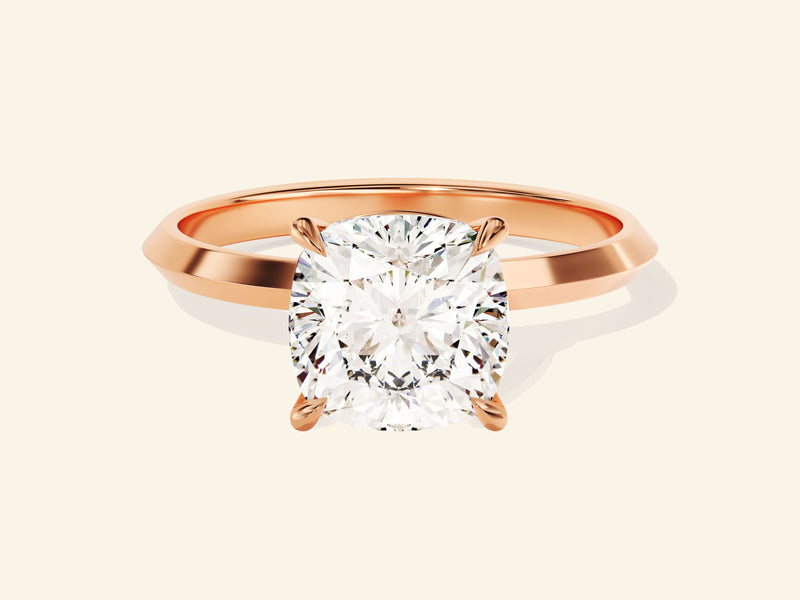 Knife Edge Cushion Engagement Ring