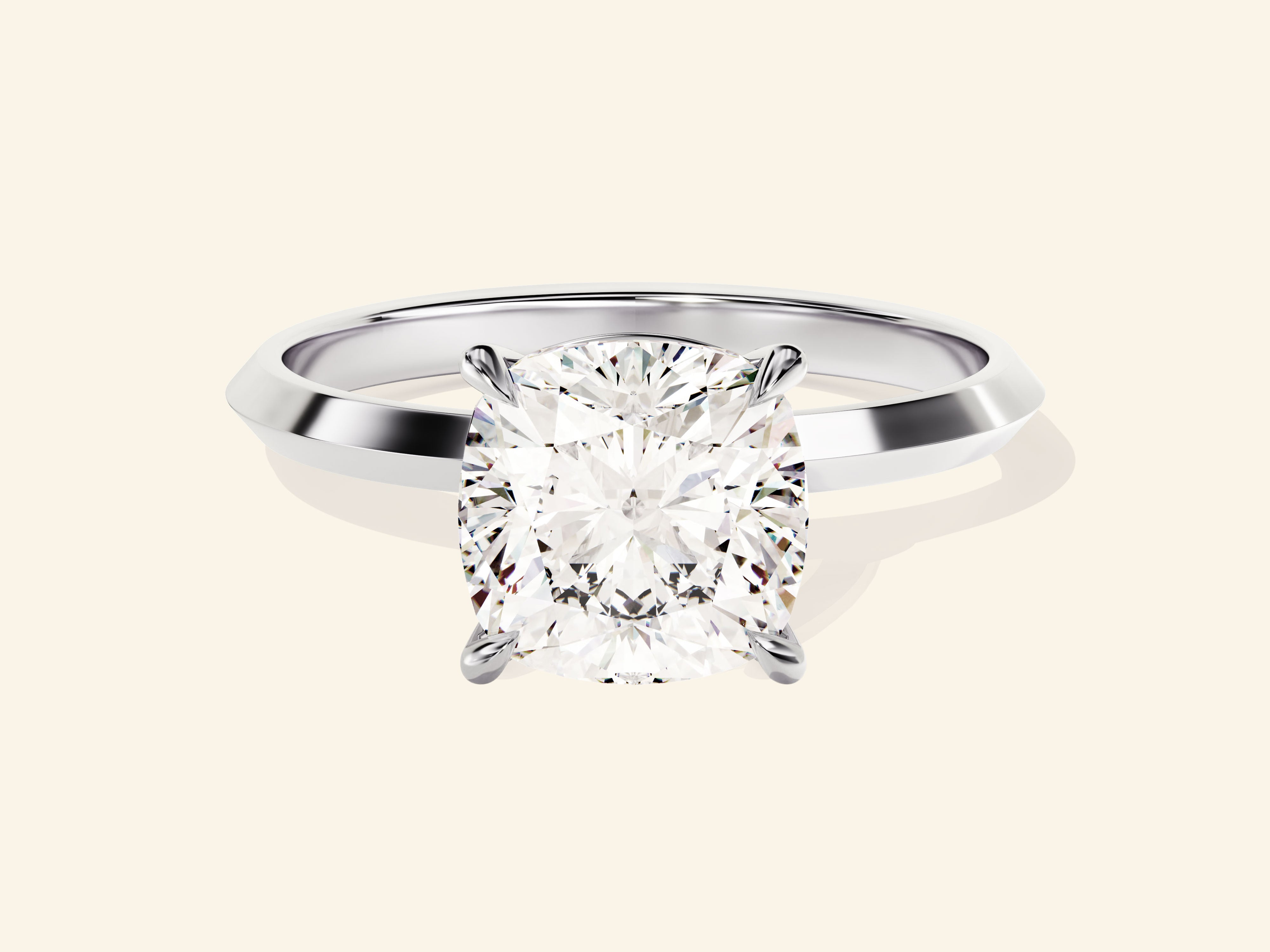 Knife Edge Cushion Engagement Ring