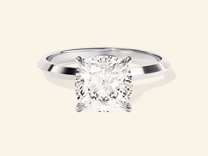Knife Edge Cushion Engagement Ring