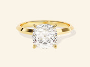 Knife Edge Cushion Engagement Ring