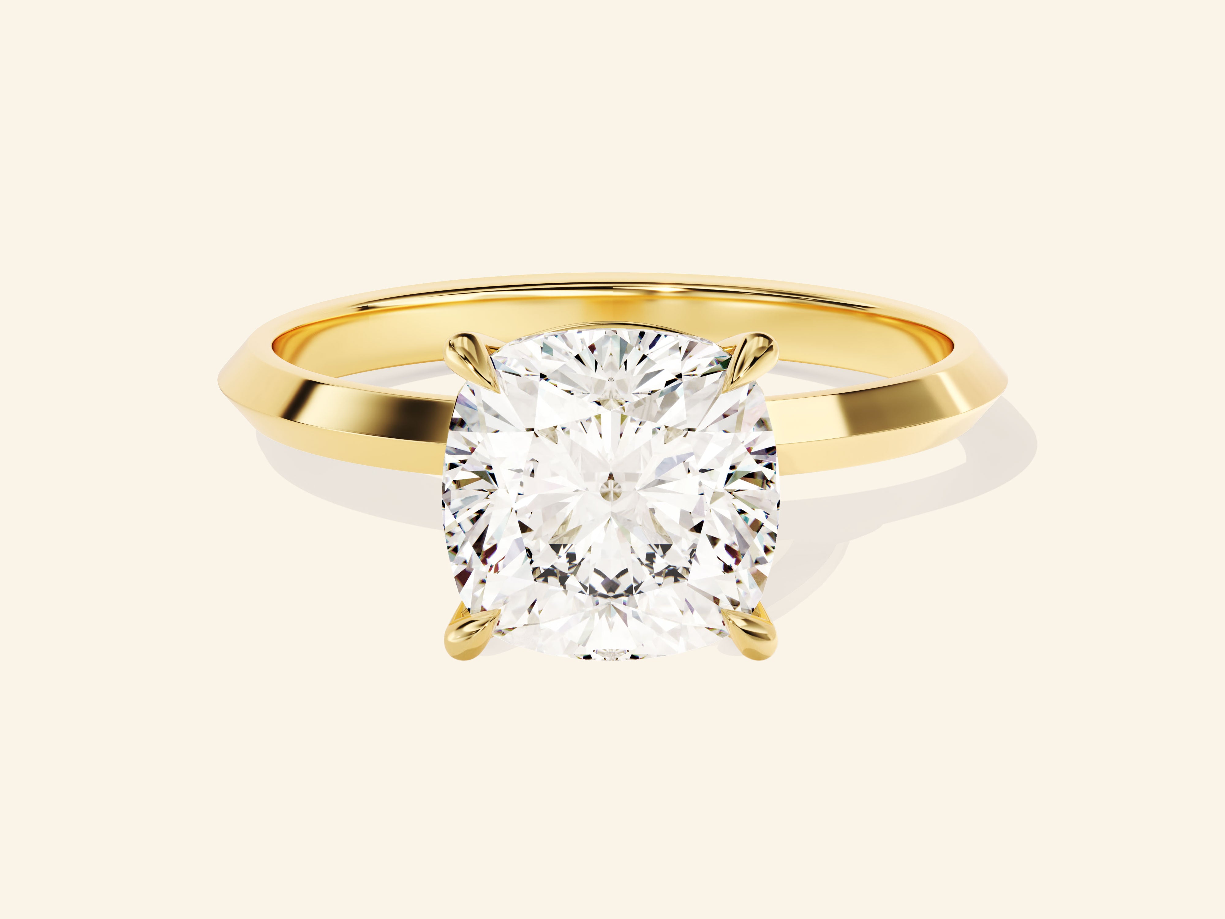 Knife Edge Cushion Engagement Ring