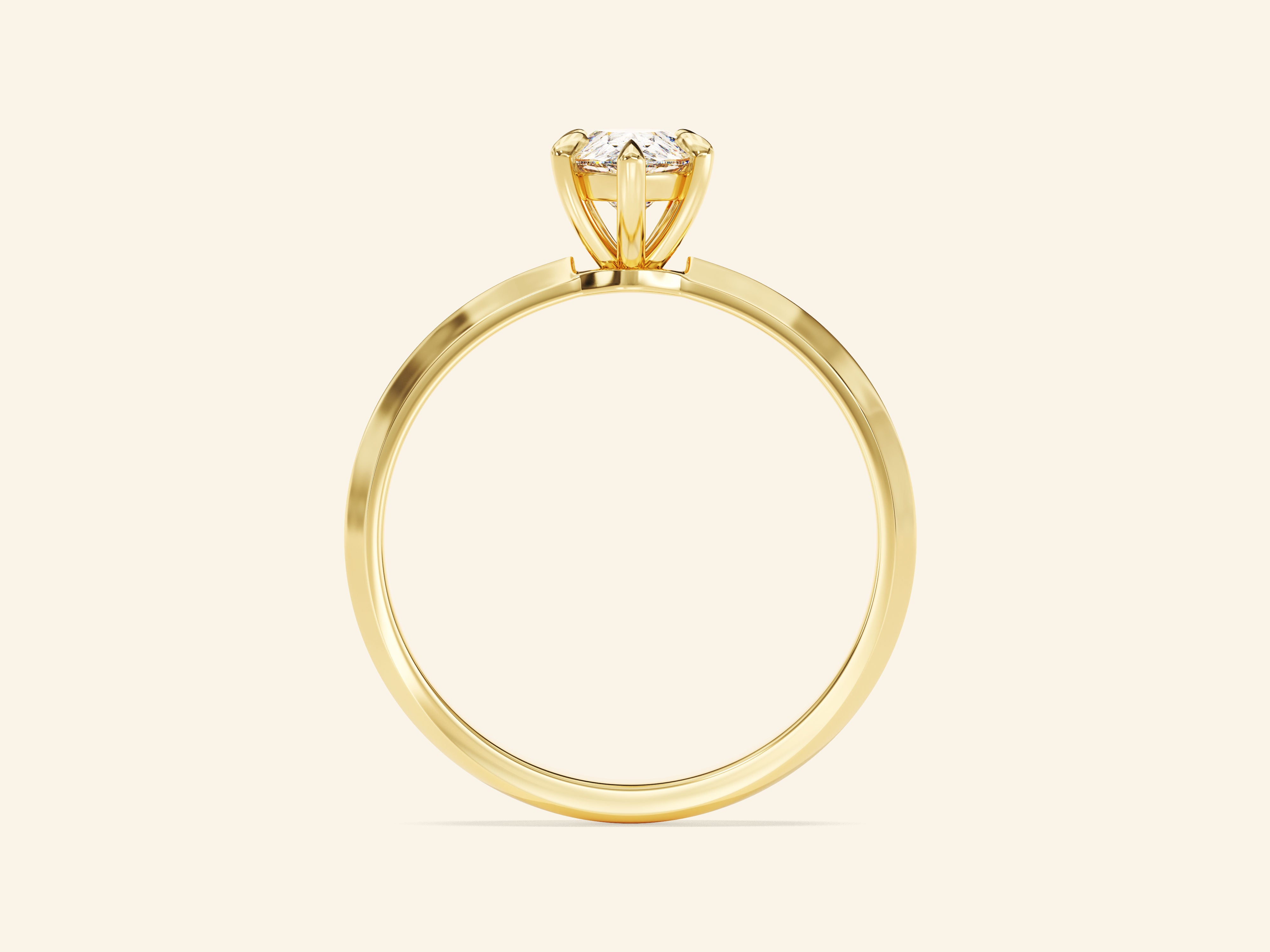 Knife Edge Pear Engagement Ring