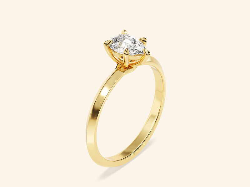 Knife Edge Pear Engagement Ring