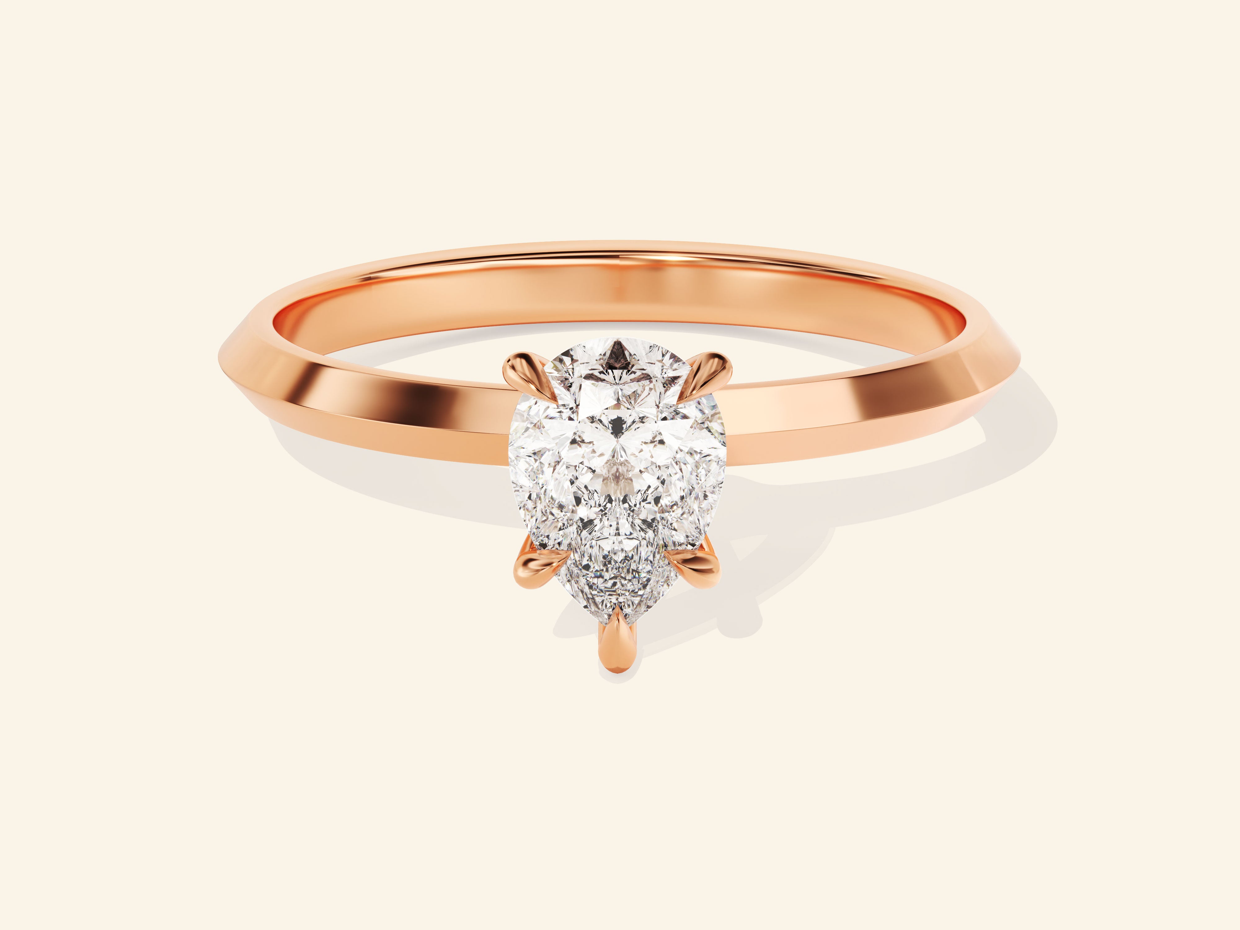 Knife Edge Pear Engagement Ring