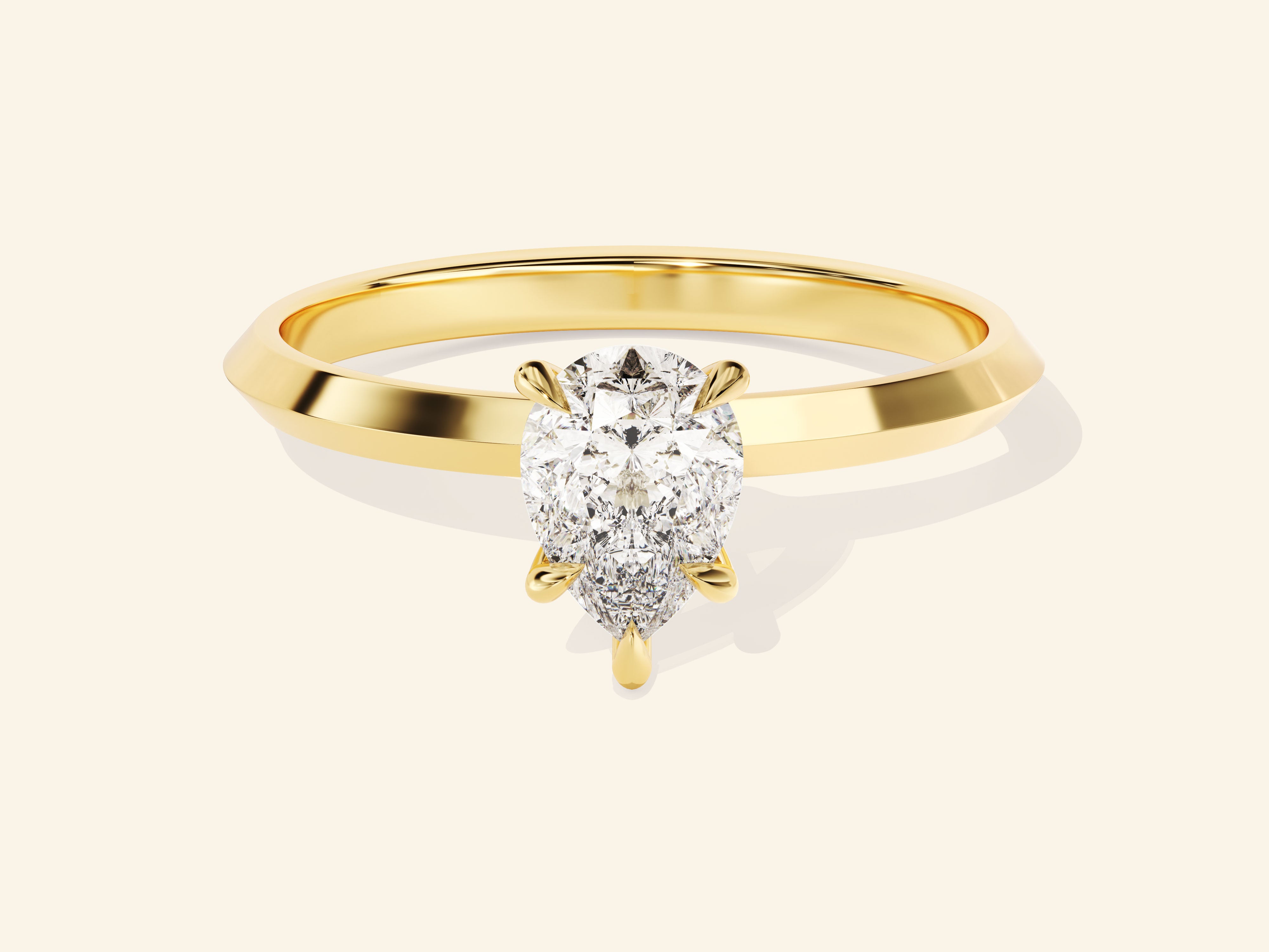 Knife Edge Pear Engagement Ring
