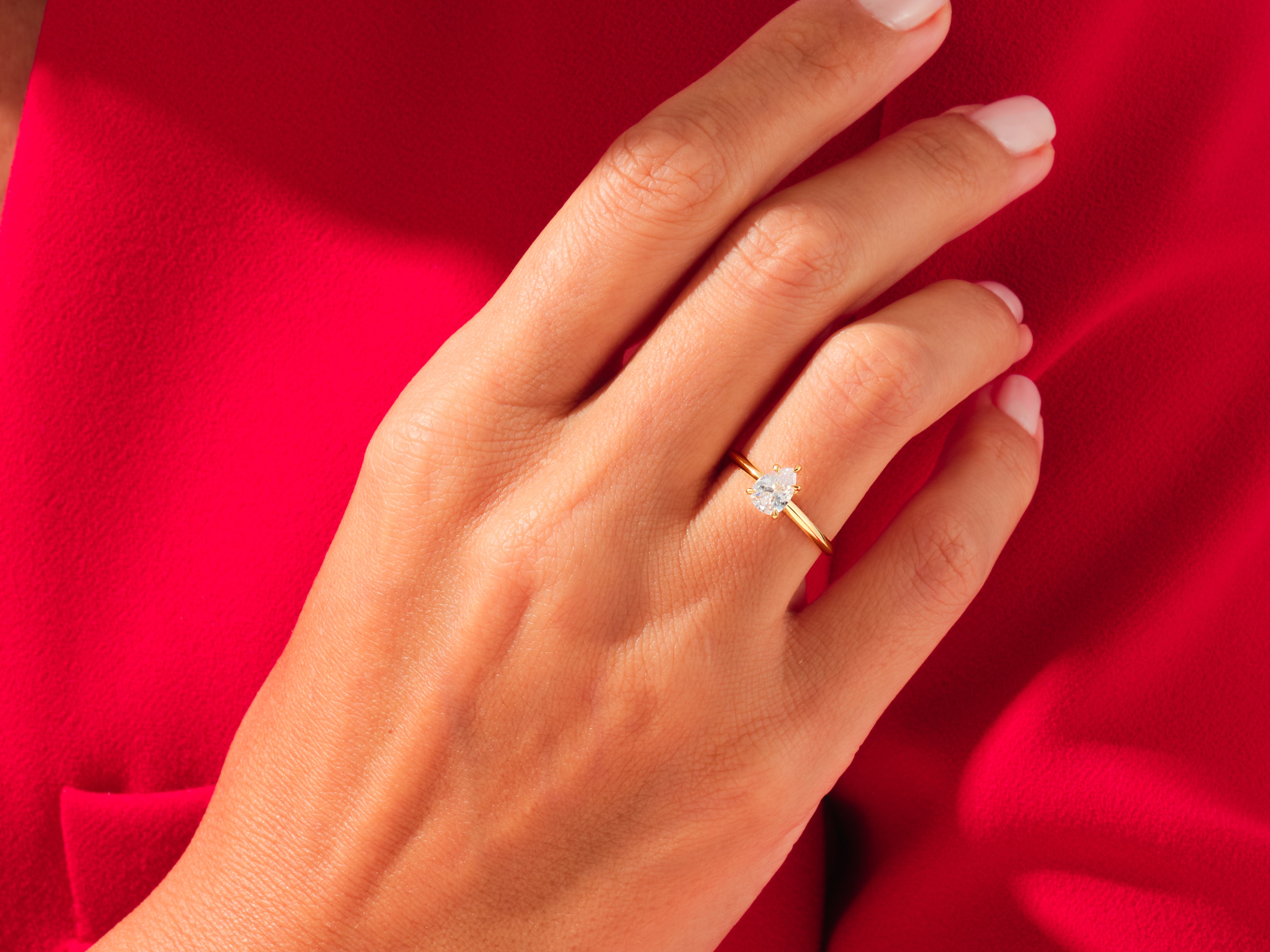 Knife Edge Pear Engagement Ring