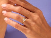 Knife Edge Pear Engagement Ring
