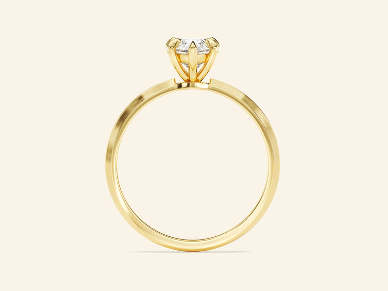 Knife Edge Pear Engagement Ring