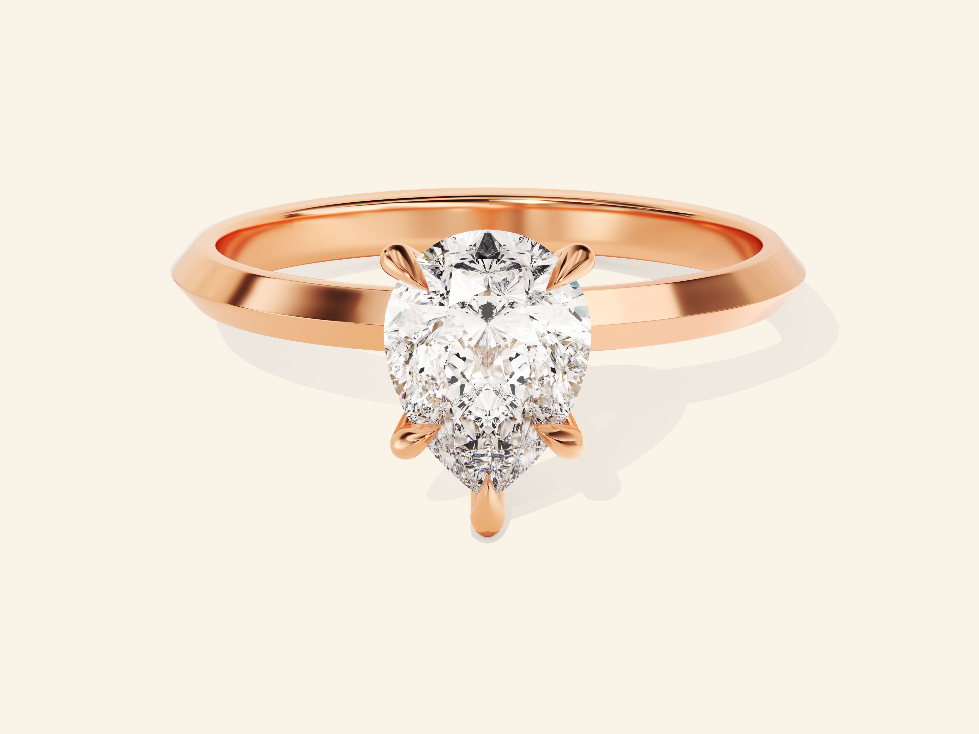 Knife Edge Pear Engagement Ring