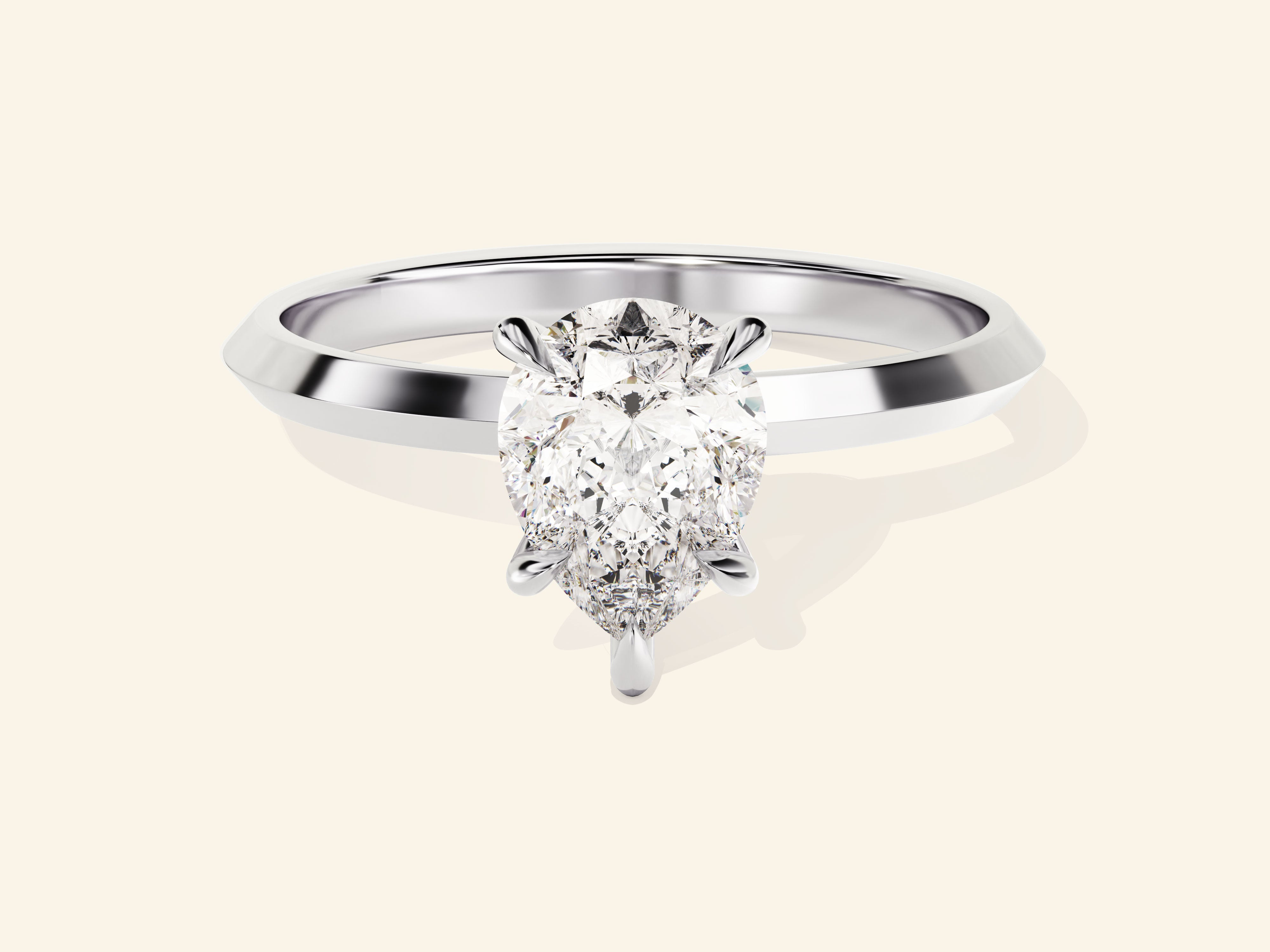 Knife Edge Pear Engagement Ring