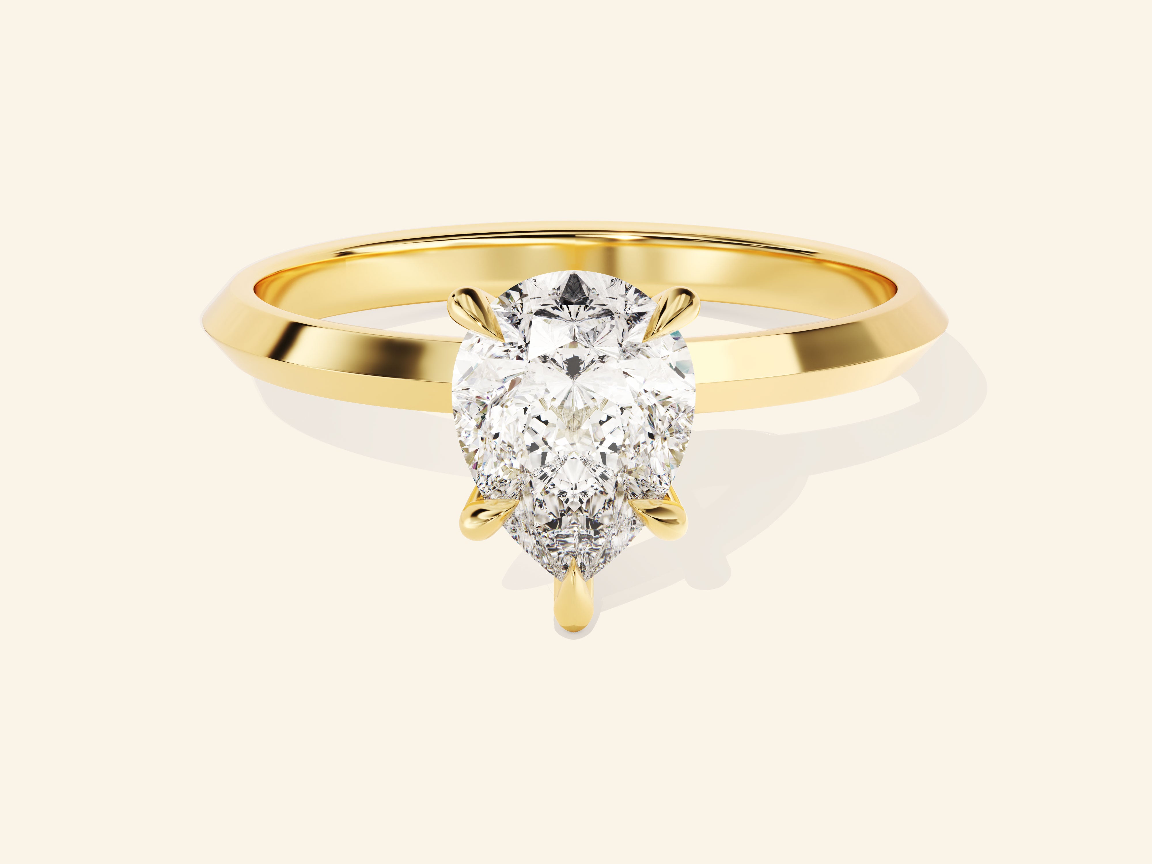 Knife Edge Pear Engagement Ring