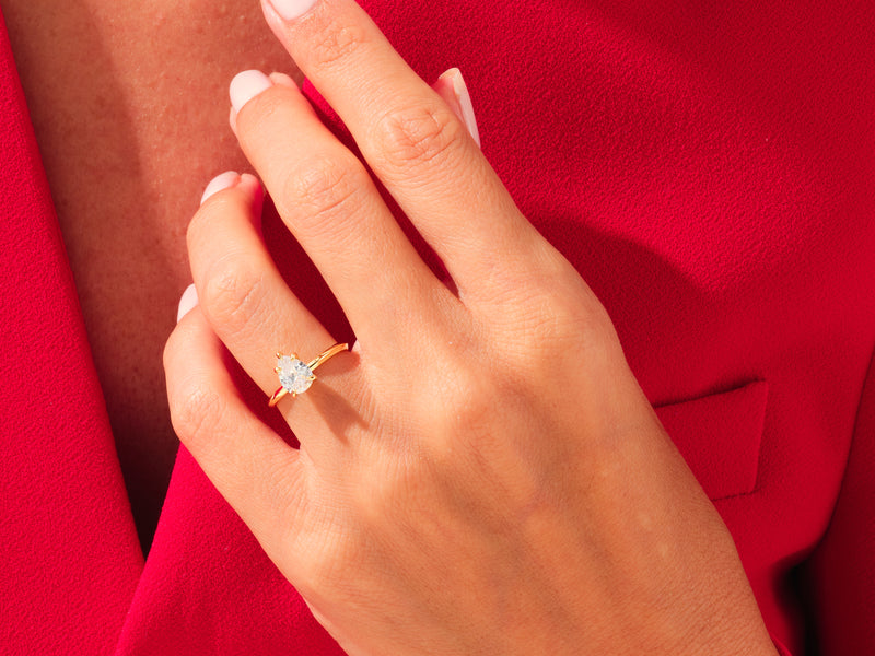 Knife Edge Pear Engagement Ring