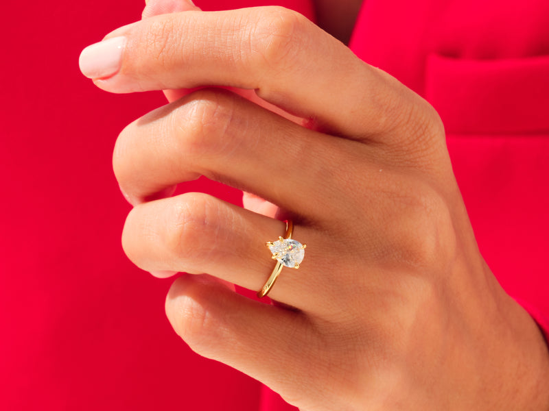 Knife Edge Pear Engagement Ring