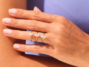 Knife Edge Pear Engagement Ring