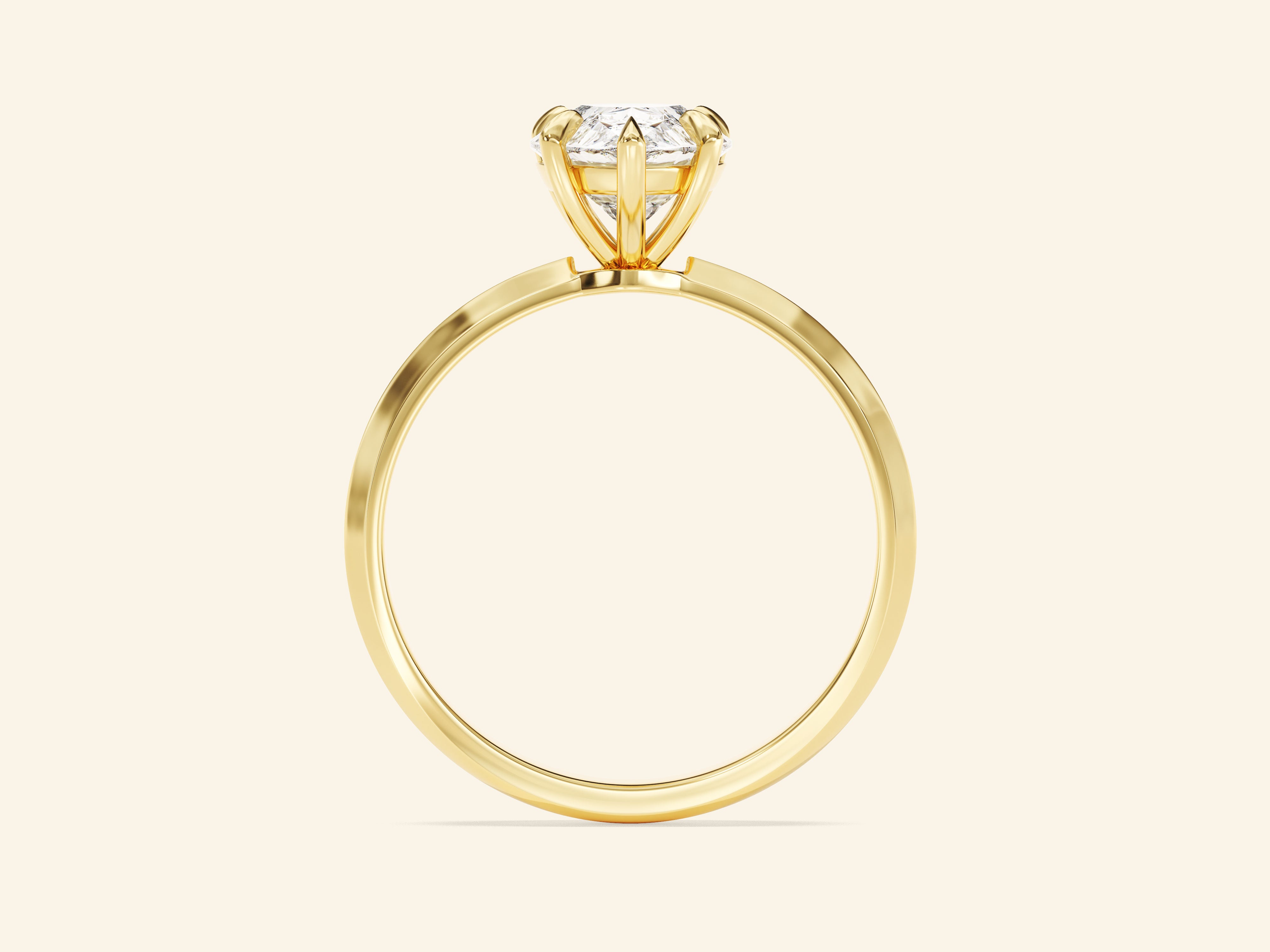 Knife Edge Pear Engagement Ring