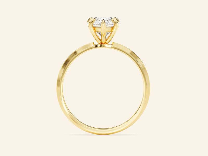 Knife Edge Pear Engagement Ring