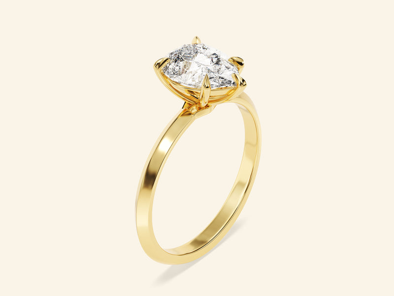 Knife Edge Pear Engagement Ring