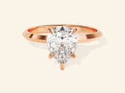 Knife Edge Pear Engagement Ring