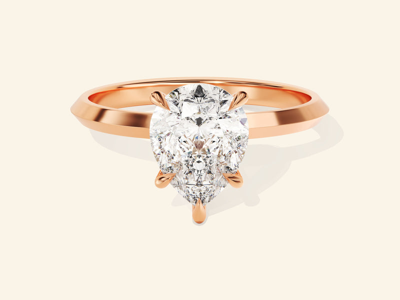 Knife Edge Pear Engagement Ring