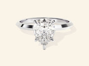 Knife Edge Pear Engagement Ring