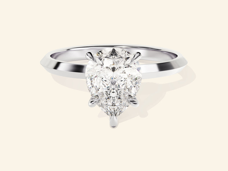 Knife Edge Pear Engagement Ring