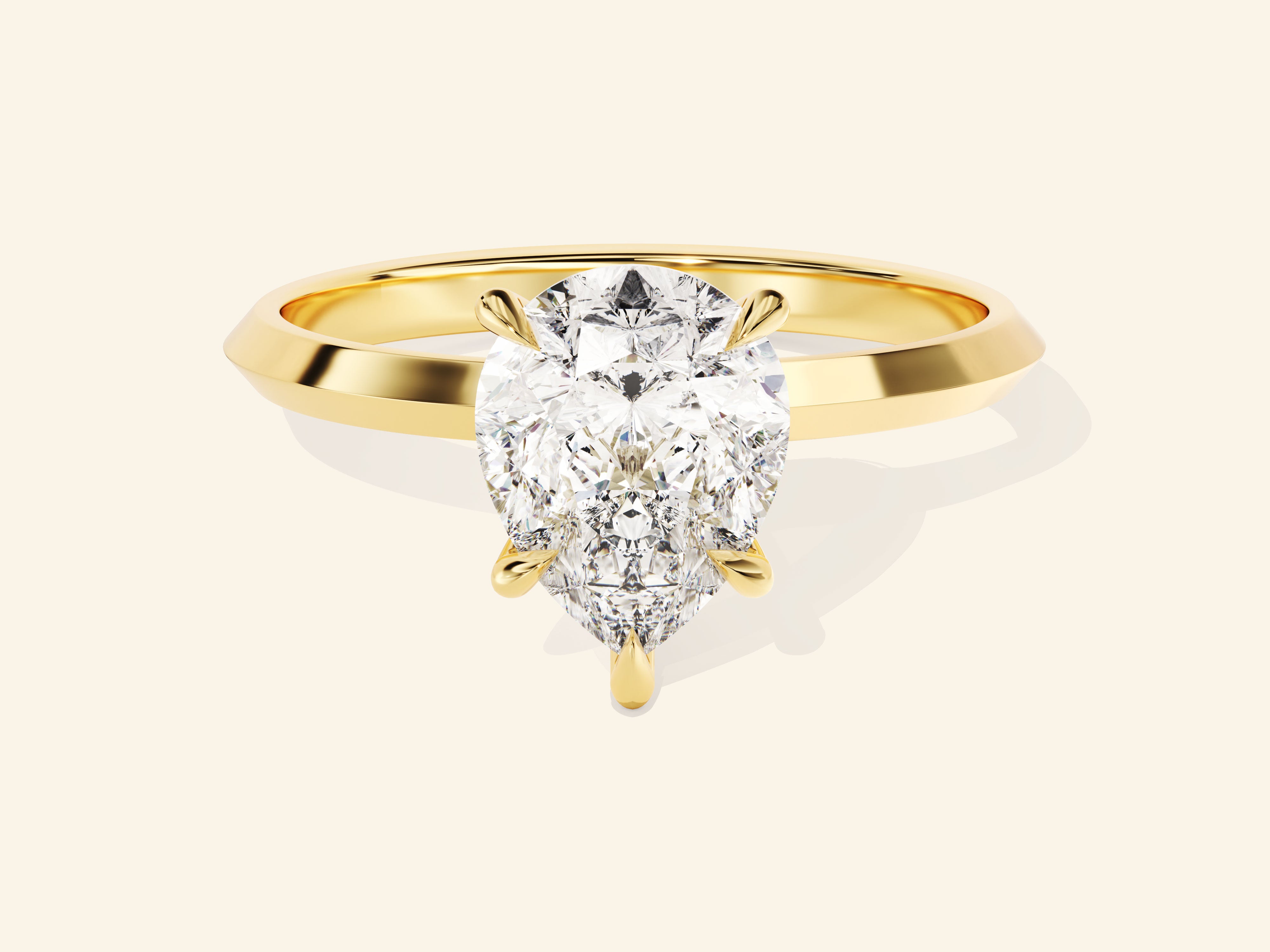 Knife Edge Pear Engagement Ring