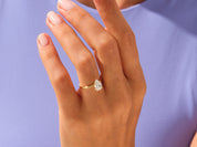 Knife Edge Pear Engagement Ring