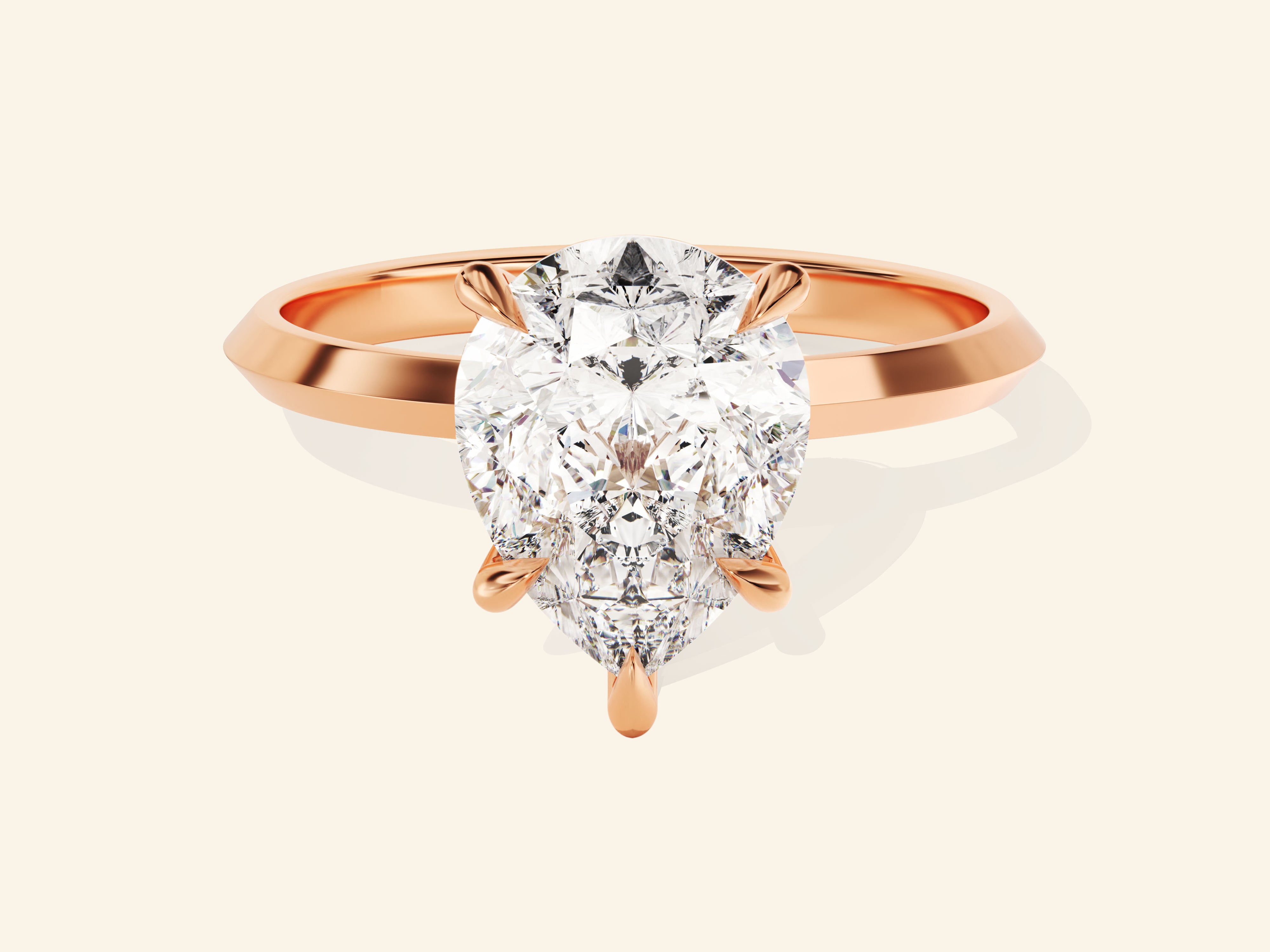 Knife Edge Pear Engagement Ring