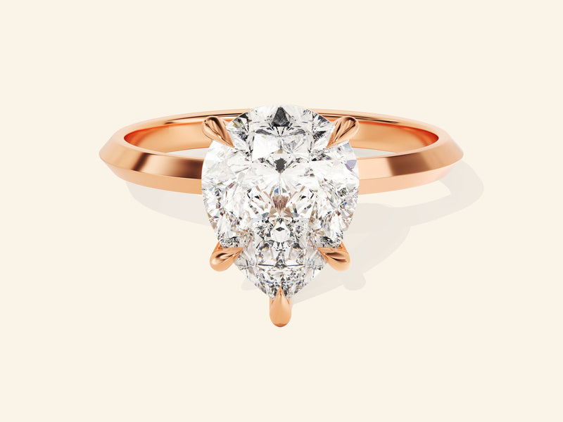 Knife Edge Pear Engagement Ring