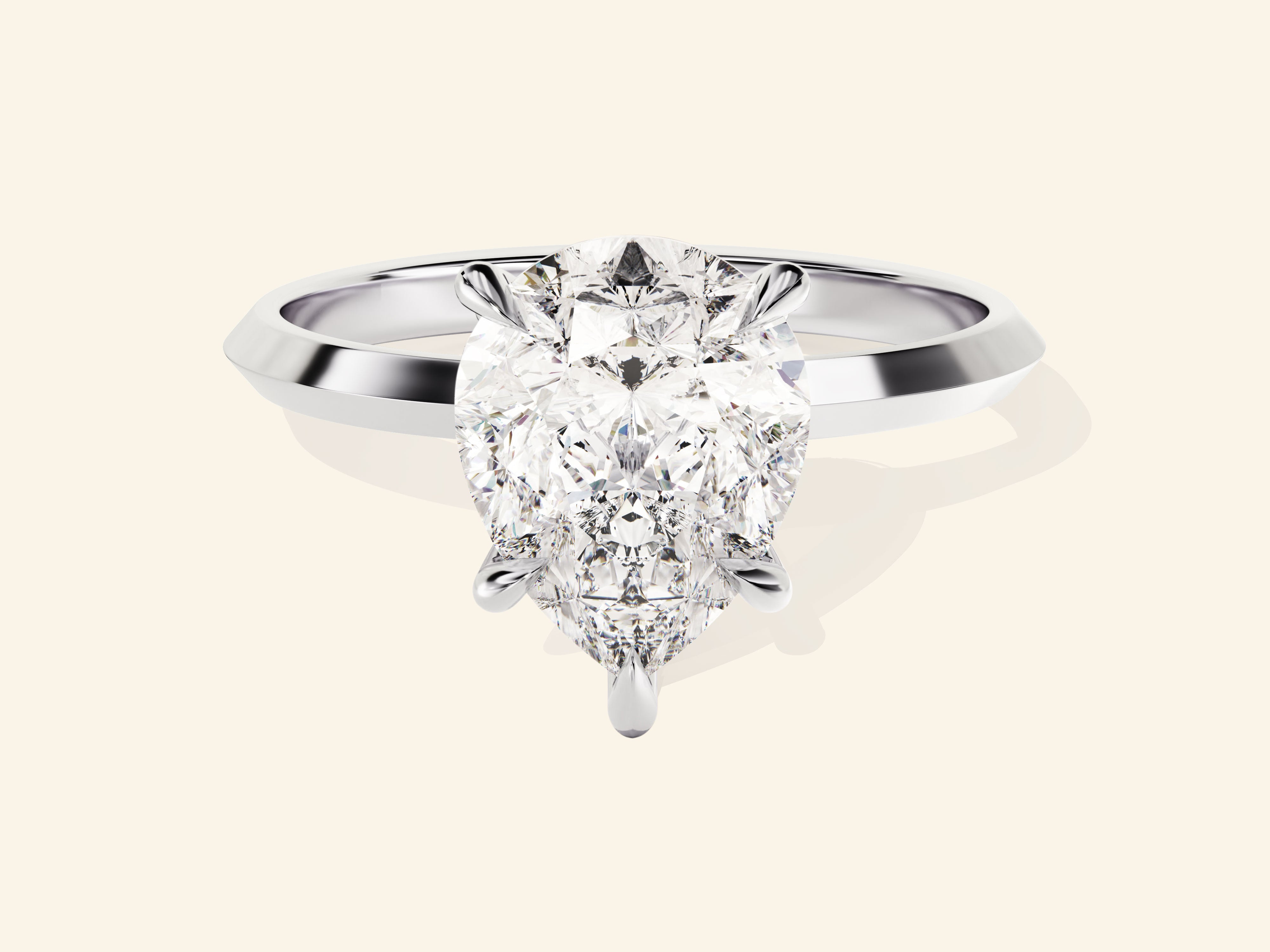 Knife Edge Pear Engagement Ring