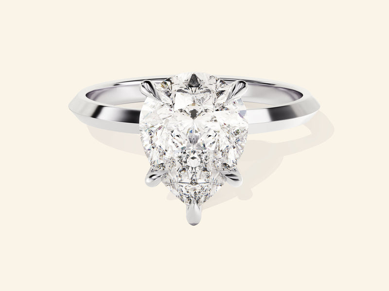 Knife Edge Pear Engagement Ring