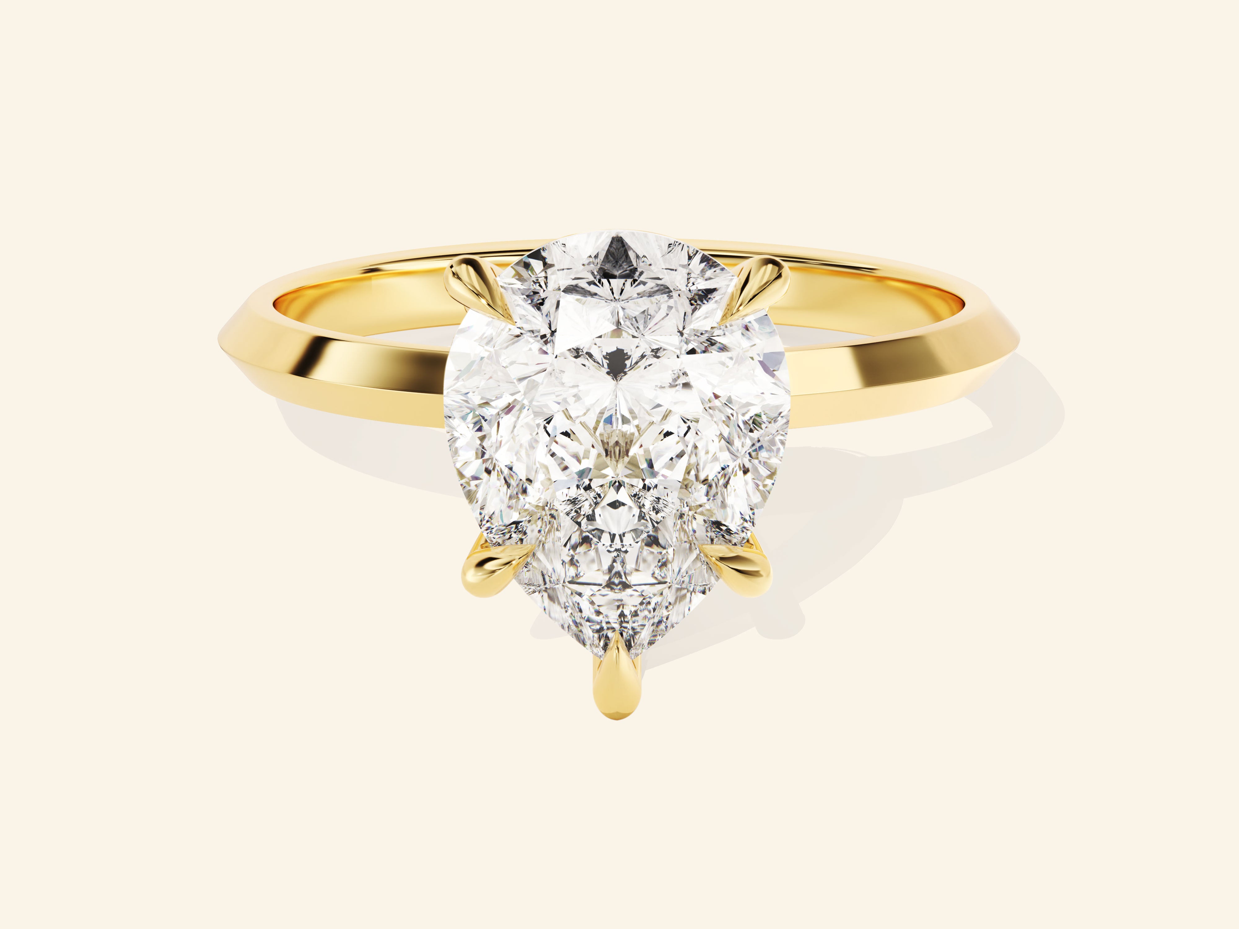 Knife Edge Pear Engagement Ring