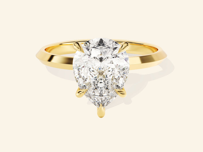 Knife Edge Pear Engagement Ring