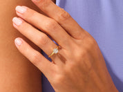 Knife Edge Asscher Engagement Ring