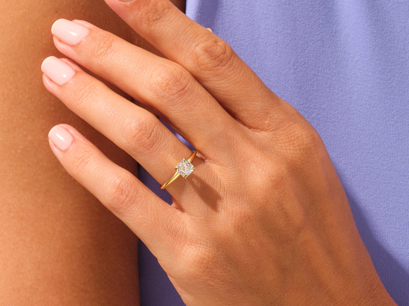 Knife Edge Asscher Engagement Ring