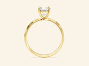 Knife Edge Asscher Engagement Ring