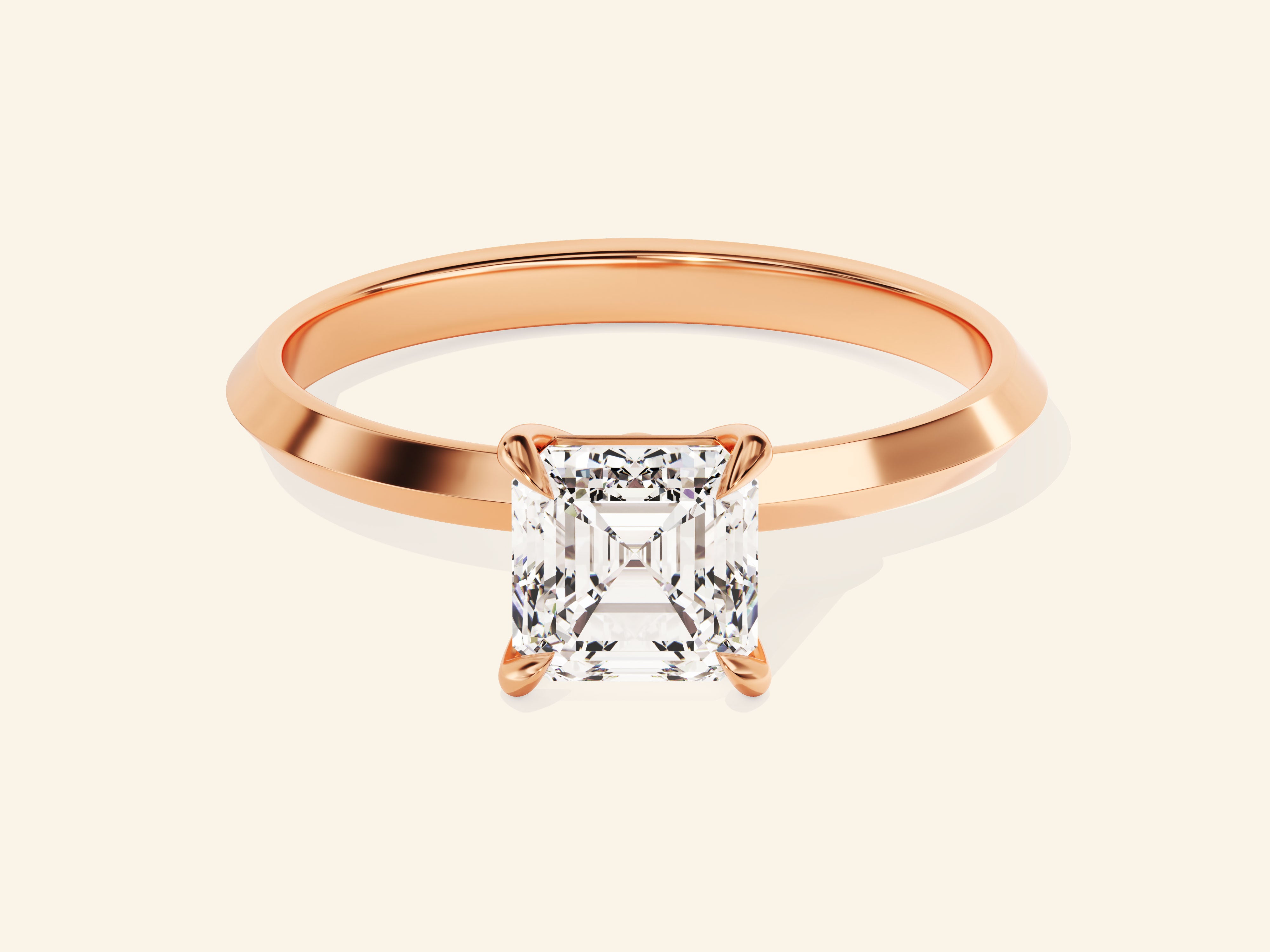 Knife Edge Asscher Engagement Ring