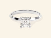 Knife Edge Asscher Engagement Ring