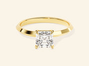 Knife Edge Asscher Engagement Ring