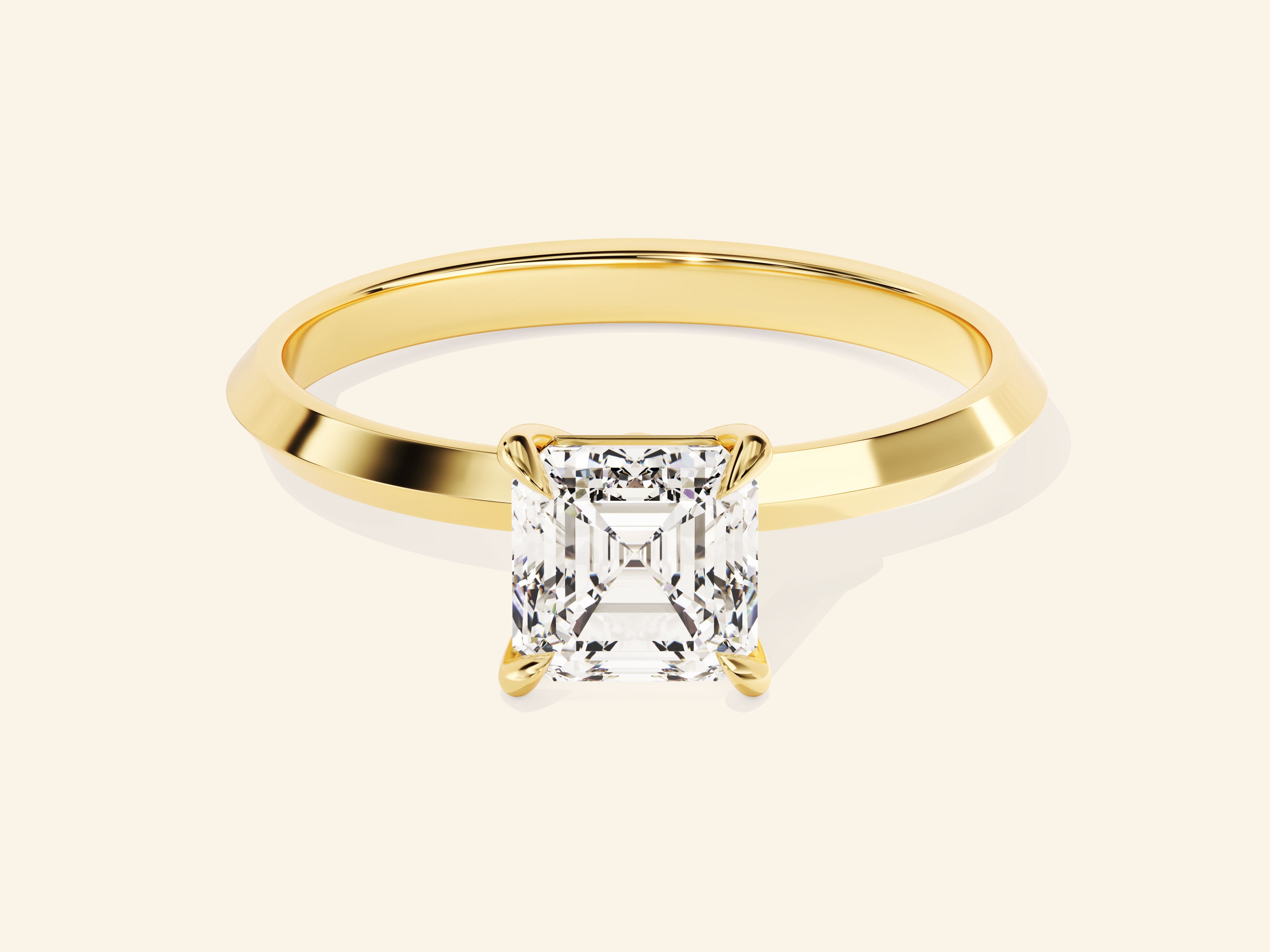 Knife Edge Asscher Engagement Ring