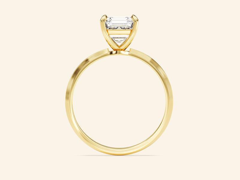 Knife Edge Asscher Engagement Ring