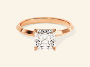 Knife Edge Asscher Engagement Ring